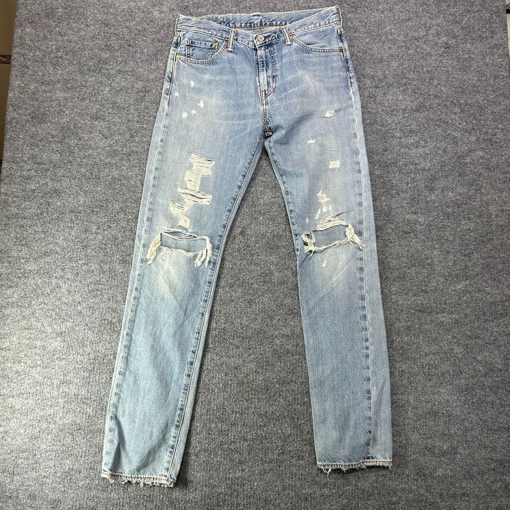Levi's 508 Jeans Men's Blue‎ Denim Distressed Slim Straight Zip Fly - 31x33.5